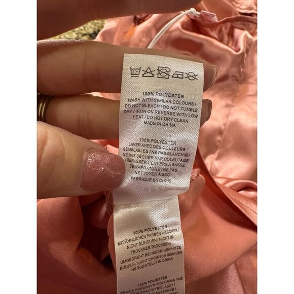 NWT Ruched Blush Satin Mini Slip Dress SZ 10 Tall Elegant Coquette Office Siren - Picture 12 of 16